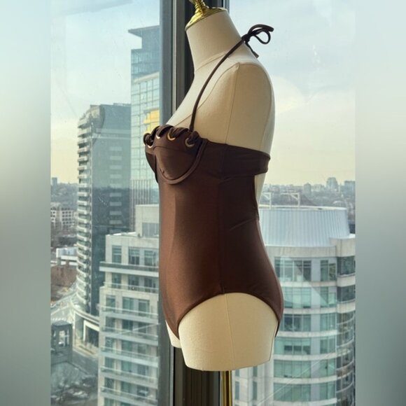 🆕 ZIMMERMANN 🧿 NWOT Devi Balconette Eyelet 1PC Bathing Suit, Sz 1 US 4 - 6 - Picture 10 of 16